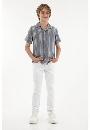 Jean Slim Blanco De Tiro Medio Para Niño