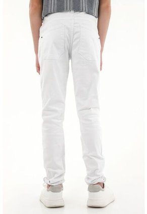 Jean Slim Blanco De Tiro Medio Para Niño