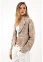 Blazer Bordado Corto Color Café Para Mujer de Tennis