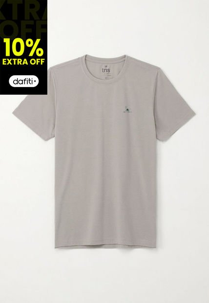 Camiseta Básica Manga Corta Gris Para Hombre