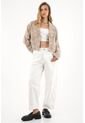 Blazer Bordado Corto Color Café Para Mujer de Tennis