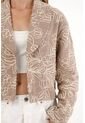 Blazer Bordado Corto Color Café Para Mujer de Tennis