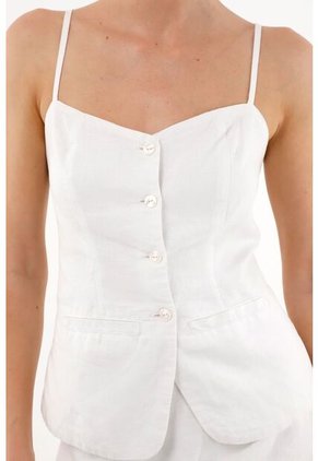 Tennis Camisa Blanca Tipo Corsé Para Mujer
