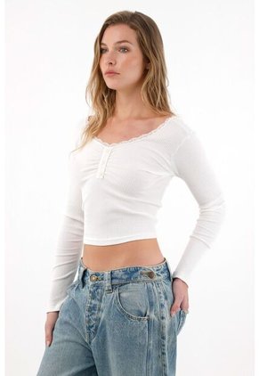 Tennis Camiseta Ajustada Con Encaje Para Mujer