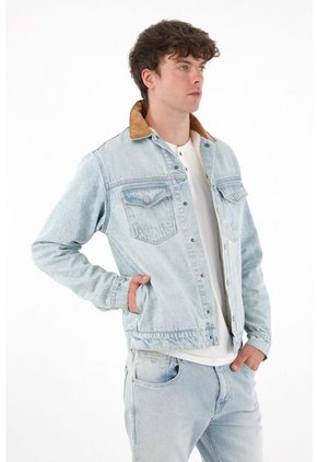 Tennis Chaqueta Trucker Con Cuello Corduroy Para Hombre