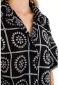 Tennis Camisa En Tela Bordada Negra Para Mujer de Tennis