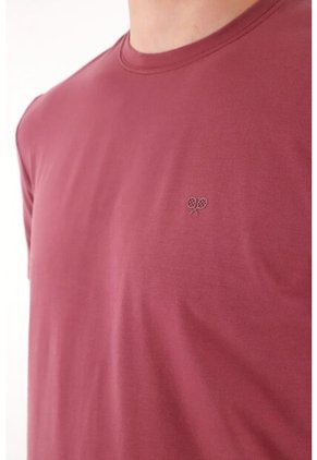 Camiseta Con Raqueta Estampada Roja Para Hombre