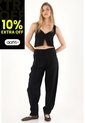 Tennis Pantalón Chino En 100% Lino Negro Para Mujer de Tennis