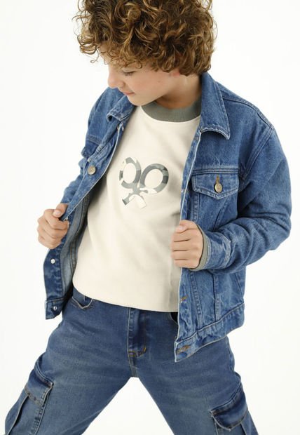 Buzo Verde Con Estampado Frontal De Raquetas Para Niño