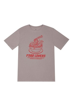 Tennis Camiseta Gris Con Estampado Frontal Para Hombre