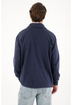 Tennis Buzo En Burda Con Botones Azul Para Hombre