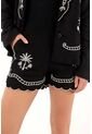 Tennis Bermuda Corta Negra Con Bordados Para Mujer de Tennis