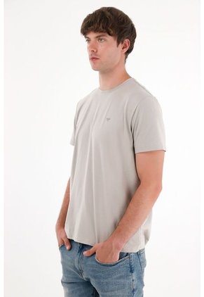 Tennis Camiseta Con Raqueta Estampada Gris Para Hombre