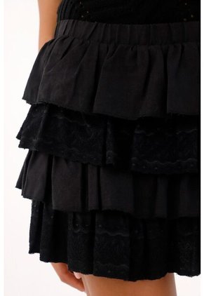 Tennis Falda Corta Negra Con Boleros Para Mujer