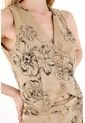Tennis Chaleco Tipo Suede Floral Café Para Mujer de Tennis