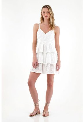 Tennis Vestido Blanco En Ojalillo Para Mujer