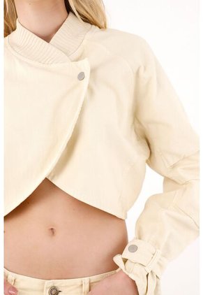 Tennis Abrigo Crop Con Diseño Cruzado Amarillo Para Mujer