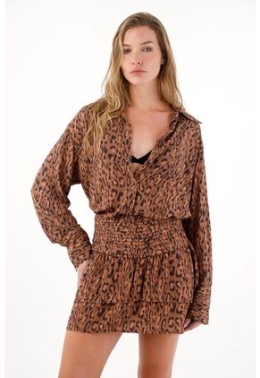 Tennis Camisa Con Estampado De Animal Print Para Mujer