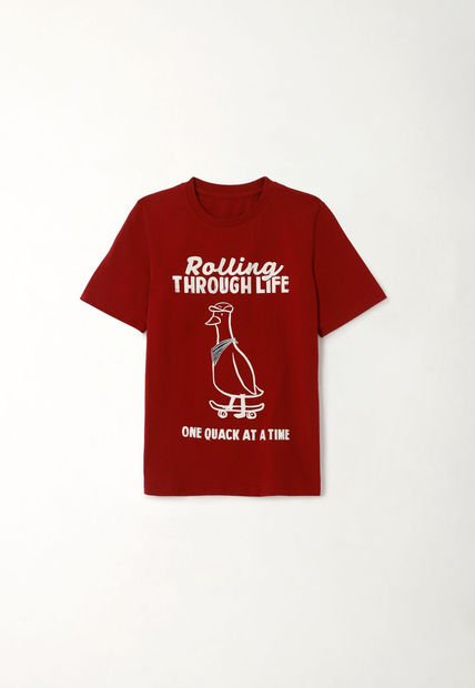 Camiseta Con Estampado Roja Para Niño