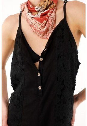 Tennis Overall Negro De Tiras Para Mujer