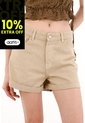 Tennis Short En Dril Tiro Alto Crudo Para Mujer de Tennis