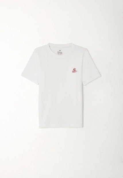 Camiseta Manga Corta Blanca Para Niño