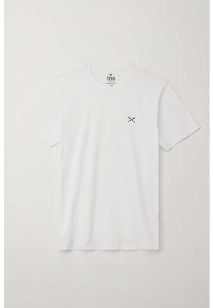 Tennis Camiseta Básica Con Mini Print Blanca Para Hombre