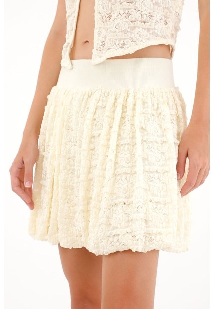 Tennis Falda Corta Tipo Globo Crudo Para Mujer