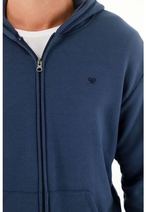 Tennis Buzo Regular Con Capucha Sin Cordones En Algodón Azul Marino Para Hombre