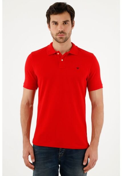 Tennis Polo Roja 100% Algodón Para Hombre
