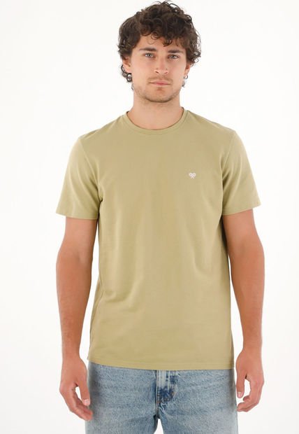 Camiseta En Tela Piqué Verde Para Hombre