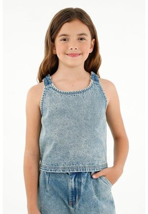 Camisa Manga Sisa Azul Para Niña