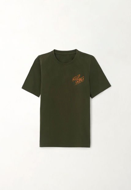 Camiseta Con Estampado En Espalda Verde Para Niño