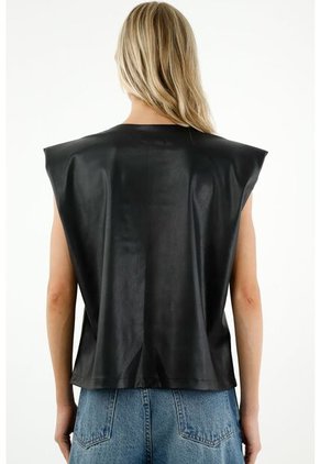 Tennis Camisa Manga Sisa Negra Para Mujer