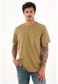 Tennis Camiseta Café En 100% Algodón Con Bolsillo Para Hombre de Tennis