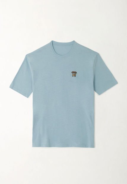 Camiseta En Jersey Flamé Azul Para Hombre