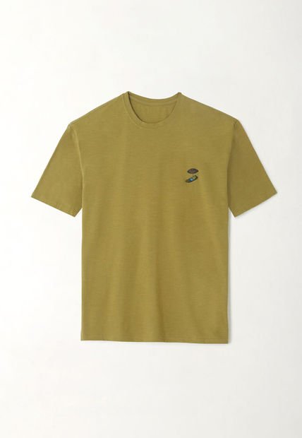 Camiseta En Jersey Flamé Verde Para Hombre