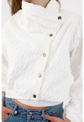 Tennis Chaqueta Con Textura En Relieve En Algodón Blanco Para Mujer