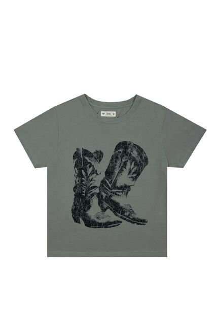 Tennis Camiseta Gris Estampada Para Mujer