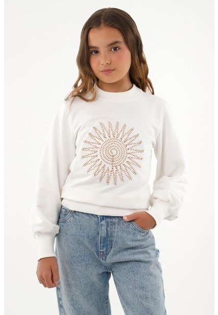 Buzo Crudo Con Aplique Decorativo Para Niña