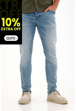 Tennis Jean Skinny Tiro Medio Azul Para Hombre