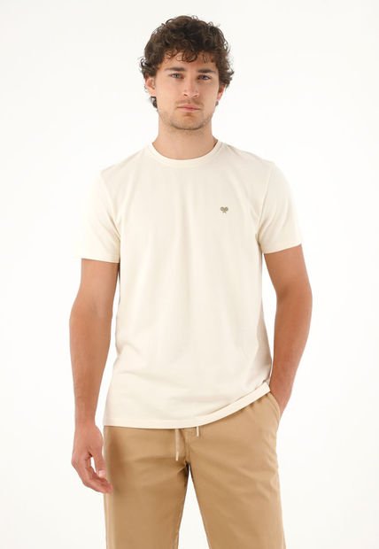 Camiseta En Tela Piqué Crudo Para Hombre