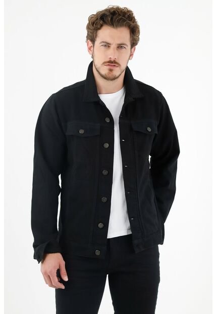 Tennis Chaqueta De Jean Negra Para Hombre