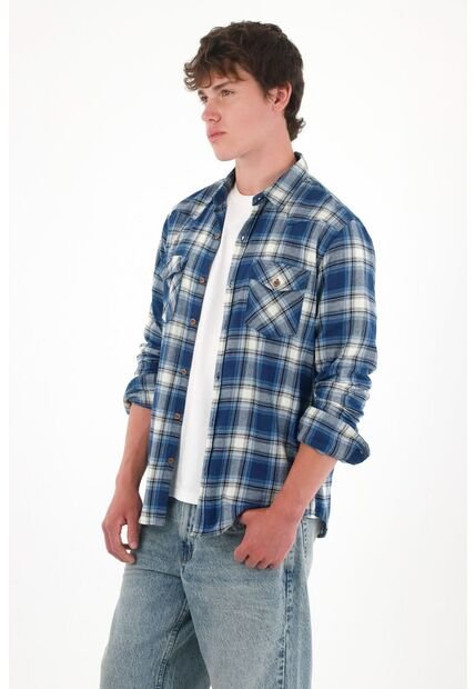 Tennis Camisa Manga Larga Con Diseño A Cuadros Para Hombre