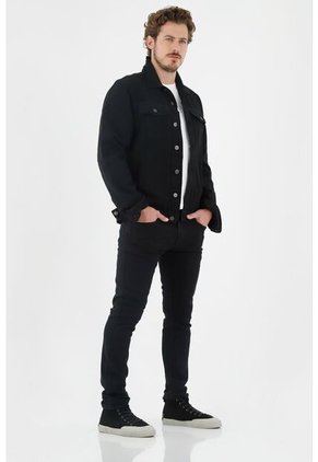 Tennis Chaqueta De Jean Negra Para Hombre