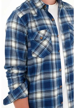 Tennis Camisa Manga Larga Con Diseño A Cuadros Para Hombre