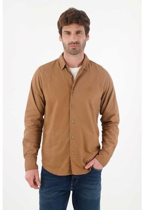 Tennis Camisa Clásica Manga Larga Crudo Para Hombre