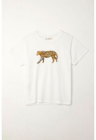 Tennis Camiseta Estampada Cuello Redondo Blanca Para Mujer Tennis