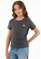 Camiseta Gris Con Mini Bordado Para Niña de Tennis
