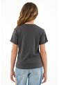 Camiseta Gris Con Mini Bordado Para Niña de Tennis